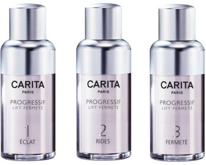Carita Jeunesse Originelle Set Carita Paris: Progressif Lift Fermete, AHA, Firming, Serum, For Face, 15 ml + Progressif Lift Fermete, AHA, Anti-Wrinkle, Serum, For Face, 15 ml + Progressif Lift Fermete, AHA, Anti-Ageing, Serum, For Face, 15 ml For Women