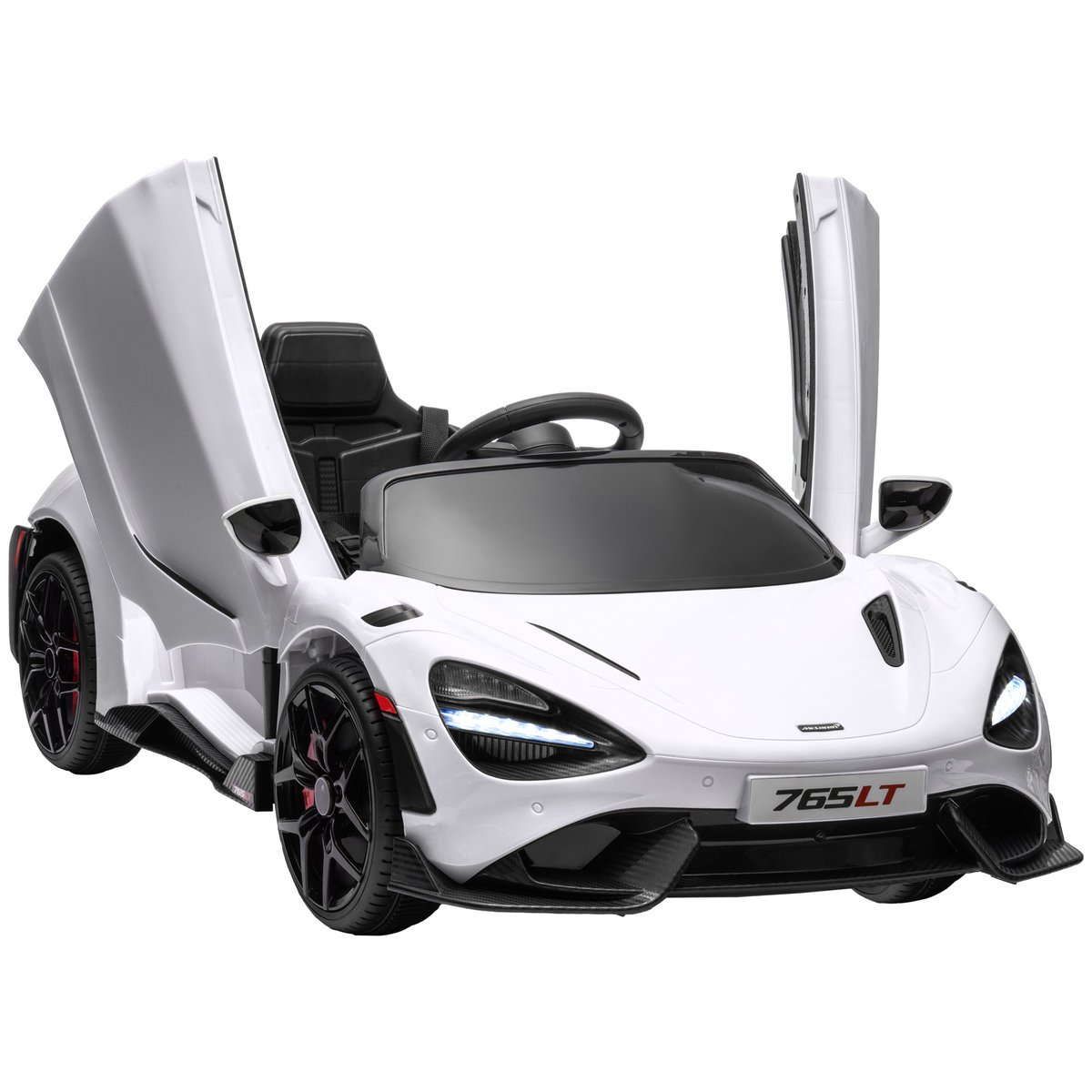 Samochód elektryczny dla dzieci AIYAPLAY 12 V McLaren 765LT z pilotem 2.4G, muzyką w formacie MP3, klaksonem, światłami, drzwiami skrzydłowymi, łago..