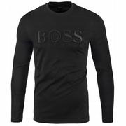 Koszulki męskie - Hugo Boss Longsleeve T-shirt Haftowane Czarne Logo /l - miniaturka - grafika 1