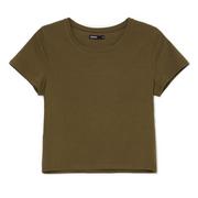 Koszulki i topy damskie - Cropp - Gładka brązowa koszulka - Brązowy - miniaturka - grafika 1