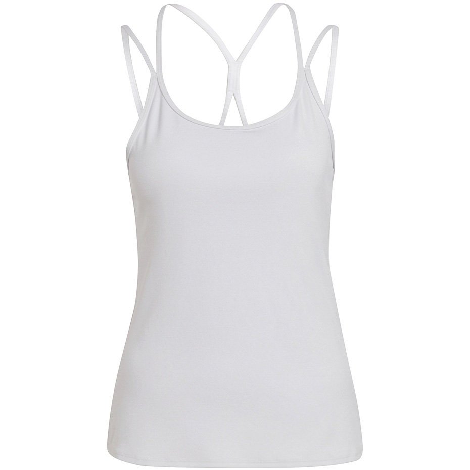 Koszulka damska adidas Studio Slim Strappy Back Tank Top biała HE3141 L