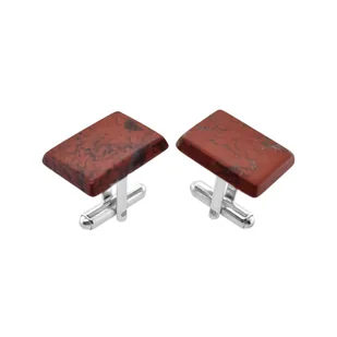 Spinki do mankietów Jaspis czerwony (S1293) Srebro [925] - Spinki do mankietów i krawatów - miniaturka - grafika 1