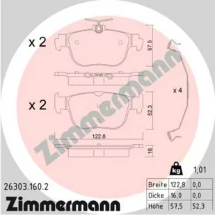 Klocki hamulcowe - komplet ZIMMERMANN 26303.160.2 - Klocki hamulcowe - miniaturka - grafika 1