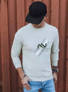 Bluza męska z nadrukiem beżowa Dstreet BX5363-M - Bluzy męskie - miniaturka - grafika 1