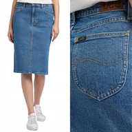 Spódnice - Lee SKIRT SLIM Daydream JEANSOWA OŁÓWKOWA SPÓDNICA ROZCIĘCIA PO BOKACH W28 - miniaturka - grafika 1