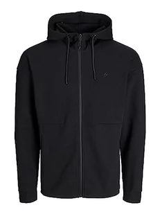 Bestseller A/S Męska kurtka JJEJAX Sweat Zip Hood NOOS PLS bluza z kapturem, czarna, 6XL, czarny - Kurtki męskie - miniaturka - grafika 1