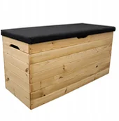 Skrzynie ogrodowe - Duża Drewniana Skrzynia Ogrodowa Tapicerowana 100x40x50 cm 200L Kufer - miniaturka - grafika 1