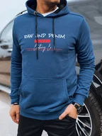 Bluzy męskie - Bluza męska z nadrukiem niebieska Dstreet BX5708-S - miniaturka - grafika 1