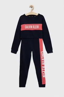 Piżamy dla dziewczynek - Calvin Klein Underwear piżama bawełniana dziecięca kolor granatowy wzorzysta - grafika 1
