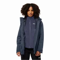 Kurtki damskie - Damska kurtka 3w1 Jack Wolfskin ROTWAND 3IN1 JKT W midnight sky - XS - miniaturka - grafika 1