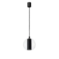 Lampy sufitowe - Kaspa Skandynawski zwis pokojowy MERIDA 11091102 szklana kula czarna - miniaturka - grafika 1