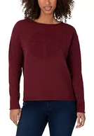 Swetry damskie - Timezone Damski sweter Fancy Knit, Barolo red Melange, XS - miniaturka - grafika 1