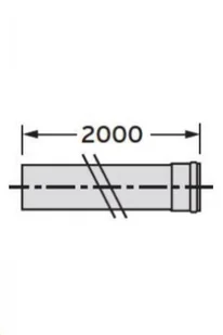 Vaillant Rura przedłużająca DN80 2m (303255) - Akcesoria grzewcze - miniaturka - grafika 1