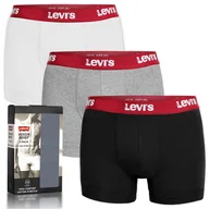 Majtki męskie - Levi's Bokserki Męskie Czerwony Mix Bawełna 3 Pak Rozmiar S - miniaturka - grafika 1
