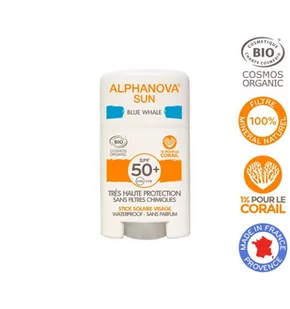 Alphanova SUN Krem w Sztyfcie, SPF50+, Wodoodporny, Blue Whale, Sun, 12 ml - Balsamy i kremy do opalania - miniaturka - grafika 1