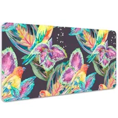 Podkładki na biurko - Mata ochronna z nadrukiem Barwne papugi 100x50 cm, Dywanomat - miniaturka - grafika 1