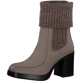 Botki damskie - Marco Tozzi Damskie 2-25362-41 botki na obcasie, taupe nubuck, 39 EU, taupe nubuk, 39 eu - grafika 1