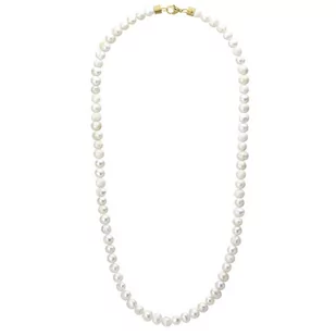 Męski perłowy naszyjnik perły hodowane z pozłacanym zapięciem unisex - Manoki - Naszyjniki męskie - miniaturka - grafika 1