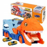 Samochody i pojazdy dla dzieci - Ciężarówka Dinozaur Pożeracz Autek Parking Laweta Dla Dzieci + 2 Resoraki - miniaturka - grafika 1