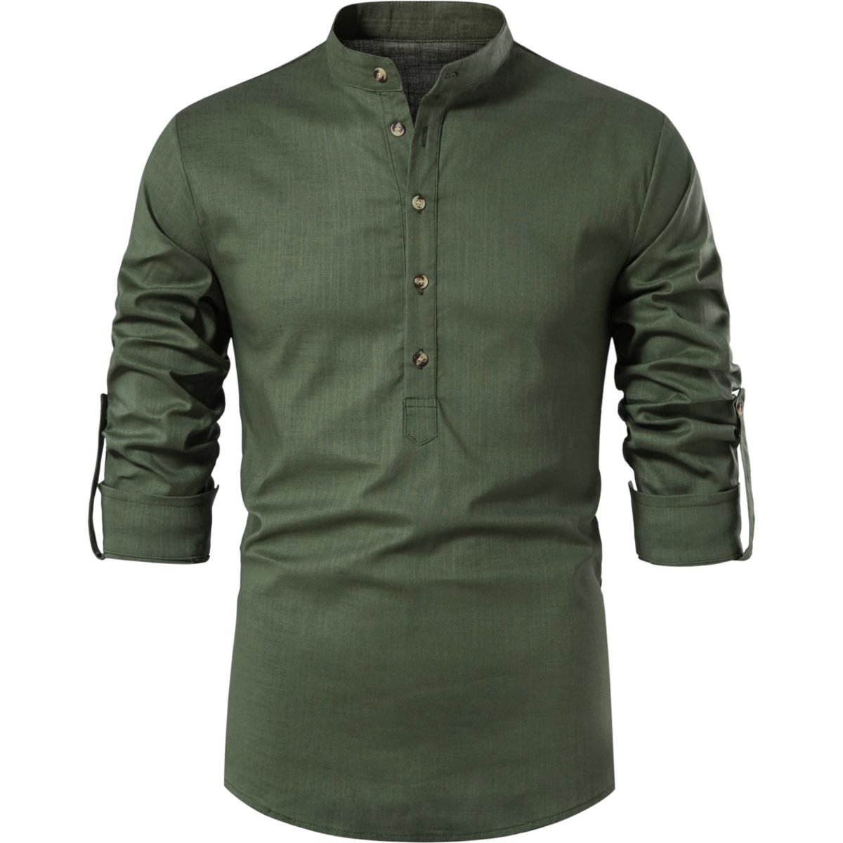 Męska Koszula Bawełniana Vintage Dopasowana Stylowa Letnia Zielona XXL