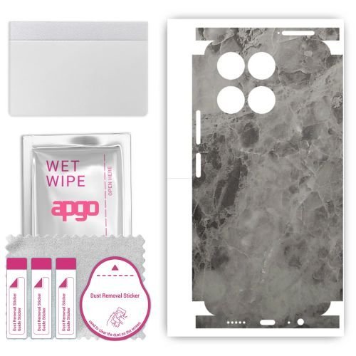 folia naklejka skórka strukturalna na TYŁ+BOKI do Honor X6a - Marmur Czarny - apgo SKINS