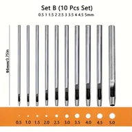 Inne - 10-częściowy zestaw dziurkaczy do skóry ze stali węglowej - okrągły dziurkacz do pasków zegarków, pasków, papieru - gładkie krawędzie - miniaturka - grafika 1