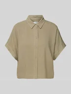 Bluzki damskie - Bluzka o kroju relaxed fit z mieszanki wiskozy i lnu model ‘VIVA’ - miniaturka - grafika 1