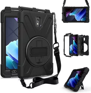 D-Pro 360 Armor etui pancerne z uchwytem na rękę i paskiem na ramię do Samsung Galaxy Tab Active 3  (SM-T570/T575/T577) - Etui do tabletów - miniaturka - grafika 1
