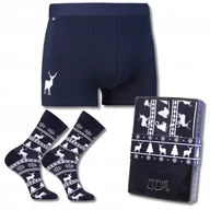 Majtki męskie - ZAPAKOWANY ZESTAW ŚWIĄTECZNY BOKSERKI MĘSKIE I SKARPETY PREZENT MORAJ 2XL - miniaturka - grafika 1