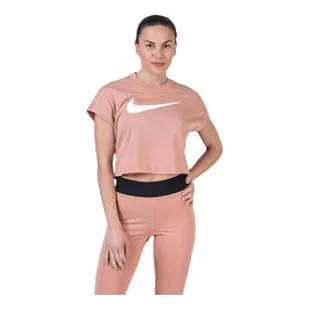 Nike damska koszulka Swsh Crop Rose Gold/White L - Koszulki i topy damskie - miniaturka - grafika 1