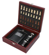 Piersiówki - Zestaw Piersiówka Szachy Kieliszki Lejek - miniaturka - grafika 1