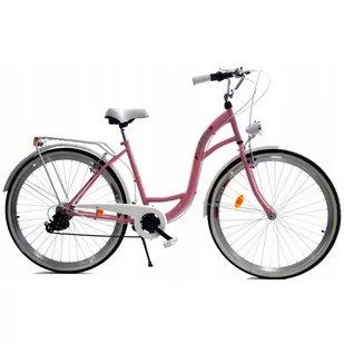 Rower Dallas City 28" 7spd - różowy z białym - Rowery - miniaturka - grafika 1