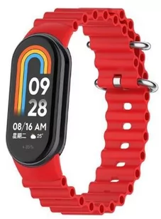 Zamienna silikonowa opaska pasek bransoleta bransoletka OCEAN do Xiaomi Mi Band 8 czerwony - Akcesoria do smartwatchy - miniaturka - grafika 1