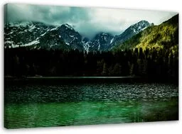 Obraz na płótnie, Góry w chmurach krajobraz 90x60 - Obrazy i zdjęcia na płótnie - miniaturka - grafika 1