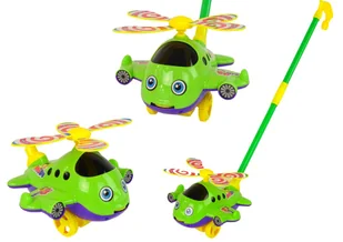 Wesoły Samolot Pchacz Kij Dzwonek 2 Kolory - Samoloty i helikoptery - miniaturka - grafika 5