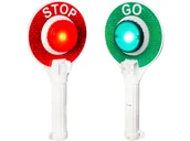 Zabawy w naśladowanie dorosłych - Lizak Policyjny Dwustronny Stop&Go Ze Światłem Czerwonym I Zielonym Policja - miniaturka - grafika 1