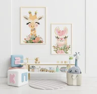 Obrazy i zdjęcia na płótnie - Zestaw plakatów z lamą i żyrafą plakat dla dziecka - miniaturka - grafika 1