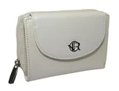 Portfele - Portfel Damski Skóra Licowa ROVICKY Suwak Na Zewnątrz RFID Kuferek RV-1827-AAX BIAŁY 13 x 10 x 4 [cm] - miniaturka - grafika 1