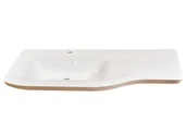 Umywalki - Umywalka wpuszczana w blat, asymetryczna, biała, 125 x 54 cm - miniaturka - grafika 1