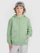 Bluzy dla chłopców - 4F Bluza dresowa rozpinana z kapturem chłopięca - turkusowa 122 (6-7 lat) - miniaturka - grafika 1