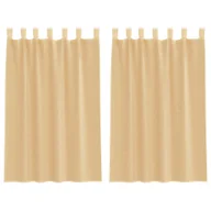 Zasłony - vidaXL Zasłony woalowe z pętelkami 2 szt. Piaskowe 140x175 cm - miniaturka - grafika 1