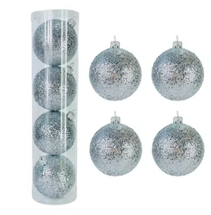 BOMBKI CHOINKOWE PLASTIKOWE SREBRNE BROKATOWE 80 MM ZESTAW 4 SZT BOMBKI I OZDOBY CHOINKOWE - Bombki BOMBKI CHOINKOWE PLASTIKOWE SREBRNE BROKATOWE 80 MM ZESTAW 4 SZT BOMBKI I OZDOBY CHOINKOWE - Bombki - miniaturka - grafika 1
