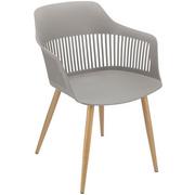 Krzesła - Szare krzesło kuchenne z ażurowym oparciem - Sazo 3X - miniaturka - grafika 1