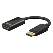 Kable - Video redukcja, DisplayPort M - HDMI F, DP ver. 1.2, czarna, rozdzielczość do 8K Ultra HD 4320p (30 Hz) - miniaturka - grafika 1