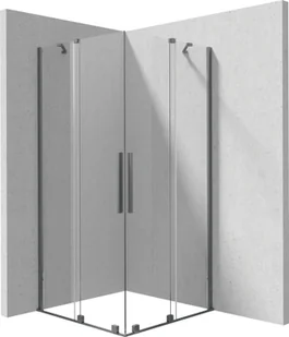 Kabina prysznicowa Deante Prizma 90x90 kwadratowa titanium transparentne uniwersalna KPNDP09P09 - Kabiny prysznicowe - miniaturka - grafika 1