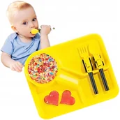 Miseczki i talerzyki dla dzieci - Zestaw Talerz + Sztućce Samochodziki – Kreatywna Tacka dla Dzieci BPA FREE - miniaturka - grafika 1