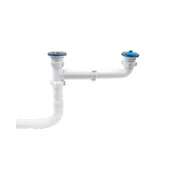 Syfony - Tycner Syfon zlewozmywakowy 2-komorowy elastyczny, 1 1/2 x 40 mm - miniaturka - grafika 1