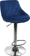 Taborety i hokery - Elior Granatowy welurowy hoker tapicerowany z oparciem - Amadeo 3X - miniaturka - grafika 1