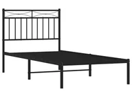 Łóżka - Czarne metalowe łóżko pojedyncze 90x200 cm S7-A94 - miniaturka - grafika 1