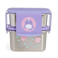Lunch boxy - Skip Hop Stalowe pudełko śniadaniowe lunchbox Narwal - miniaturka - grafika 1